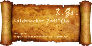 Kaldenecker Zsófia névjegykártya