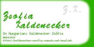 zsofia kaldenecker business card