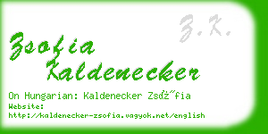 zsofia kaldenecker business card